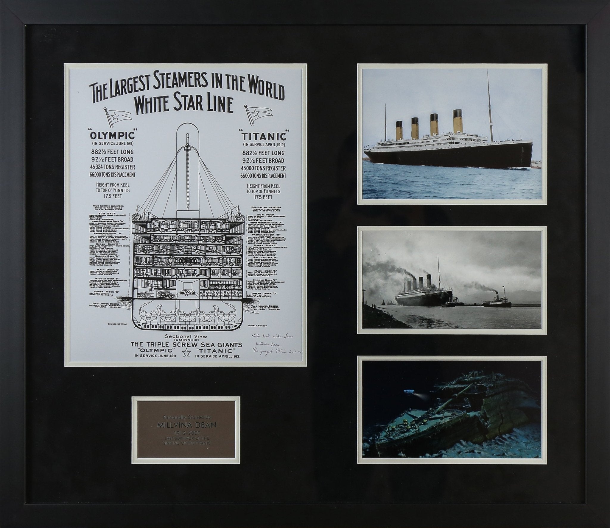 Milvena Dean signed Titanic Framed Display - Memorabilia Framers Shop